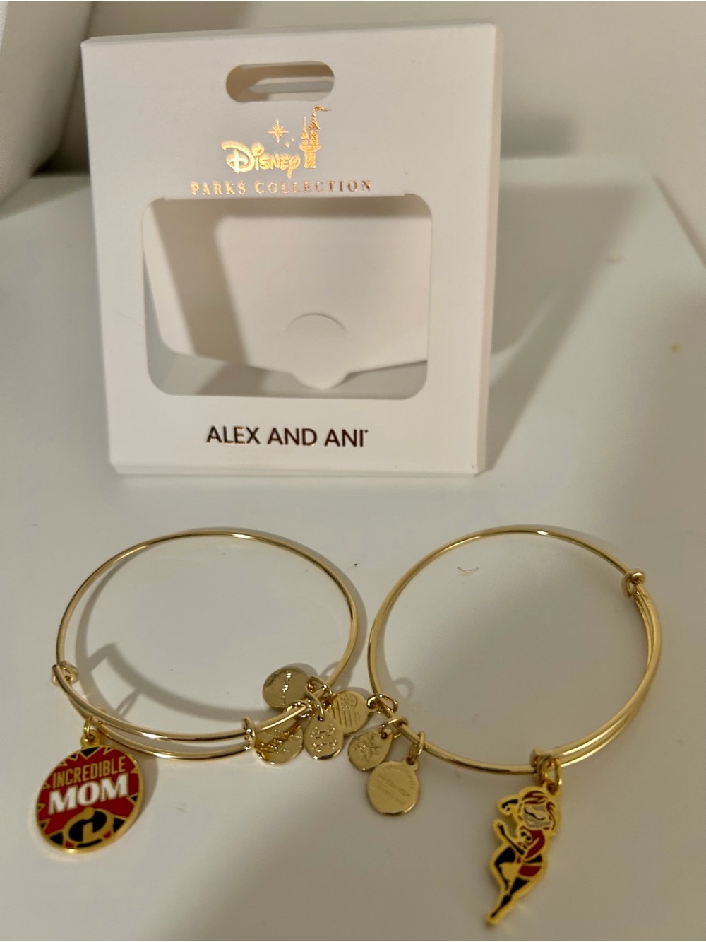 Alex and Ani Gold 'Incredible Mom' Charm Bangle Set